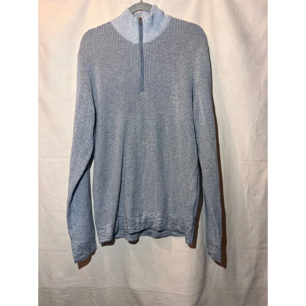 NEW Calvin Klein Mens SZ XL 1/4 Zip Sweater Gray Pullover B14